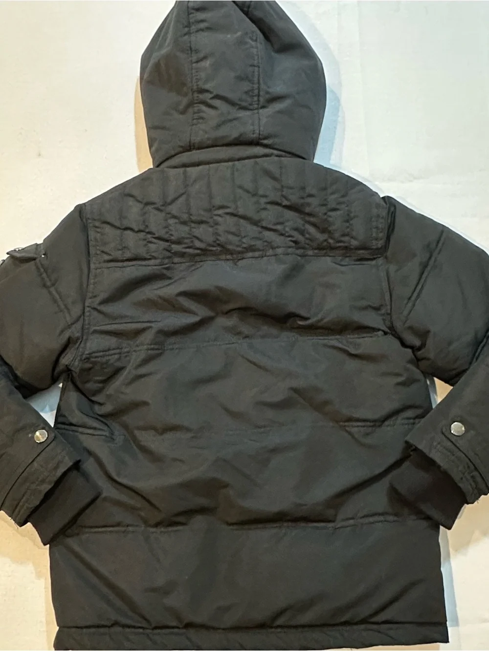 Diesel Boys Black Hooded Puffer Parka 10/12